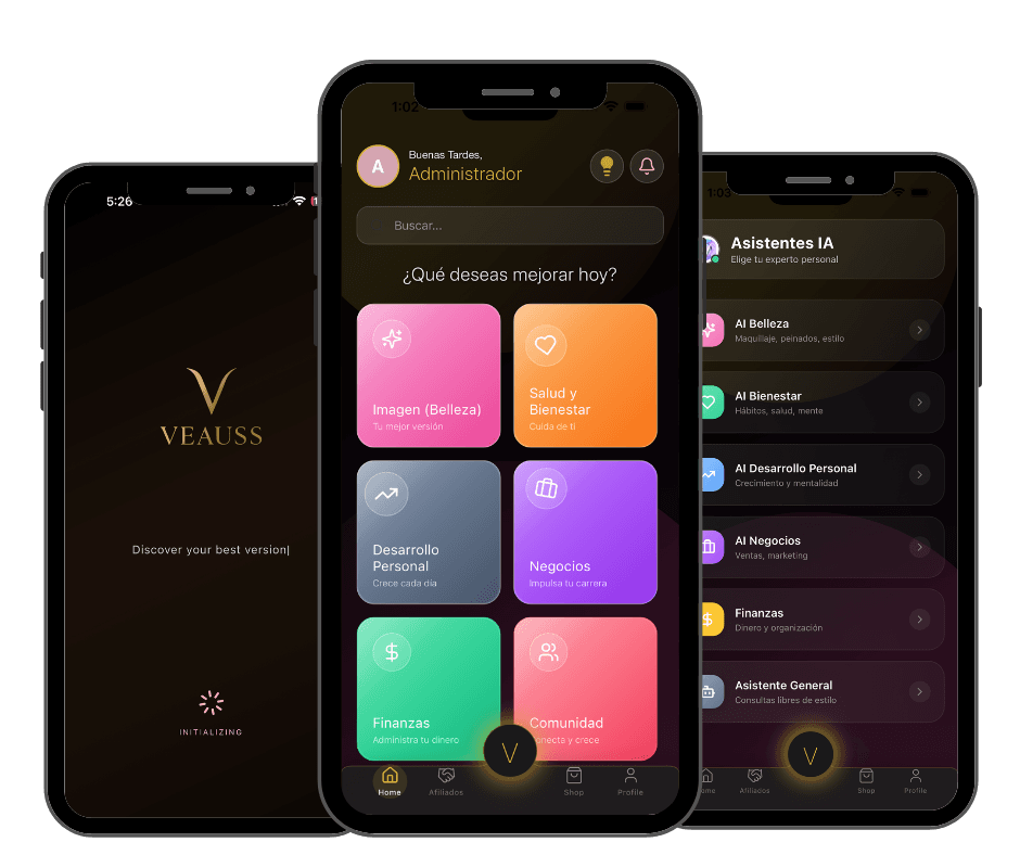 VEAUSS App Screens